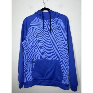 Nike Dri-Fit Standard Fit Womens Blue Hoodie Sweatshirt Long Sleeve Size Medium
